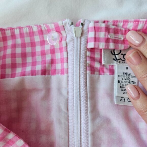 Lilly Pulitzer Pink & White Gingham Skirt - Picture 4 of 7